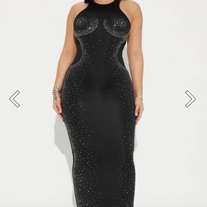 Fashion Nova Black Sparkle Maxi Dress